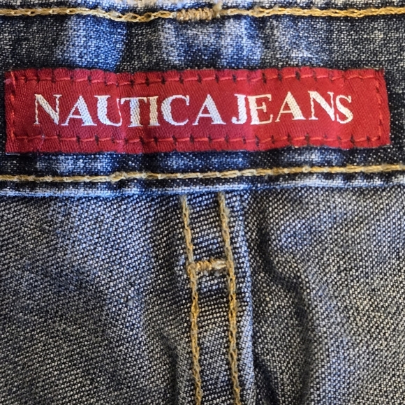Y2k Vintage Nautica Blue Jeans Women 2 button Zip Closure size 14 - Picture 8 of 14